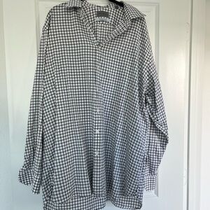 John W. Nordstrom Black and White Checkered Casual Button Down Shirt